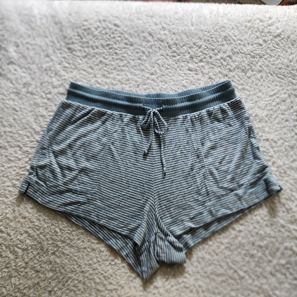 Stars Above Blue Striped Perfectly Cozy Pajama Lounge Shorts Womens Medium